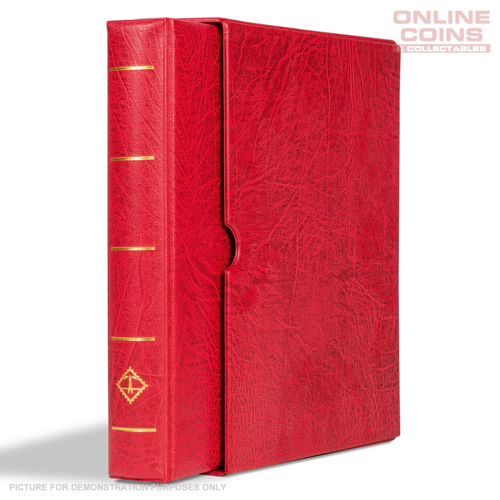 Lighthouse - Vario F Banknotes and Stamps Album With Slipcase, Pages and Black Interleaves - Red